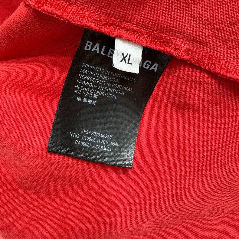 Balenciaga Balenciaga Red Logo Short Sleeve Tee - dmc Size US XL / EU 56 / 4 - 5 Thumbnail