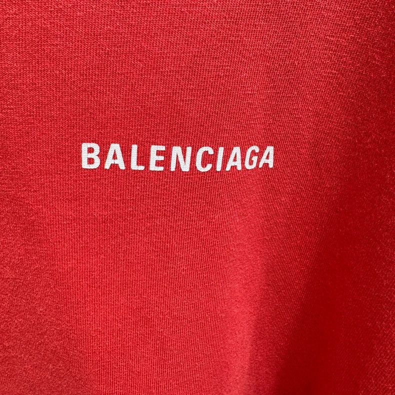 Balenciaga Balenciaga Red Logo Short Sleeve Tee - dmc Size US XL / EU 56 / 4 - 4 Thumbnail