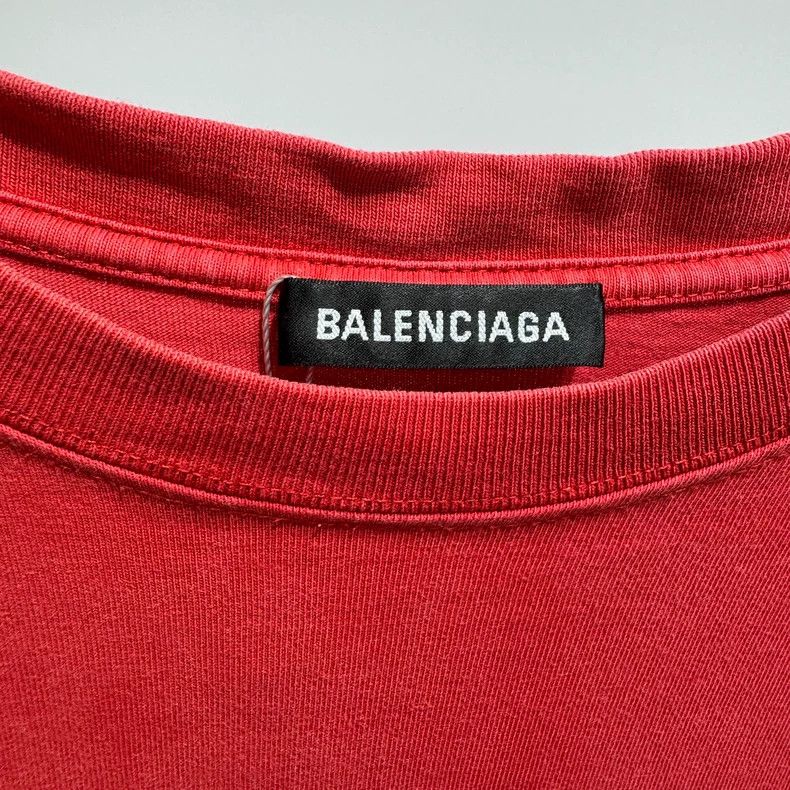 Balenciaga Balenciaga Red Logo Short Sleeve Tee - dmc Size US XL / EU 56 / 4 - 3 Thumbnail