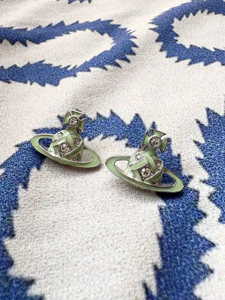 Vivienne Westwood Vivienne Westwood Green Saturn Earrings - dmc Size ONE SIZE - 2 Thumbnail