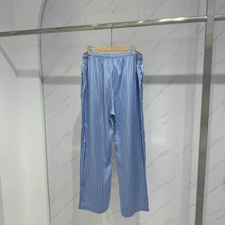 Balenciaga Balenciaga Blue White Stripe Logo Pants - dmc Size US 38 / EU 54 - 2 Thumbnail