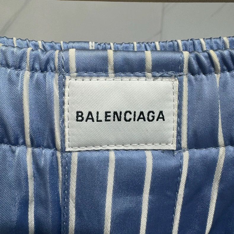 Balenciaga Balenciaga Blue White Stripe Logo Pants - dmc Size US 38 / EU 54 - 3 Thumbnail