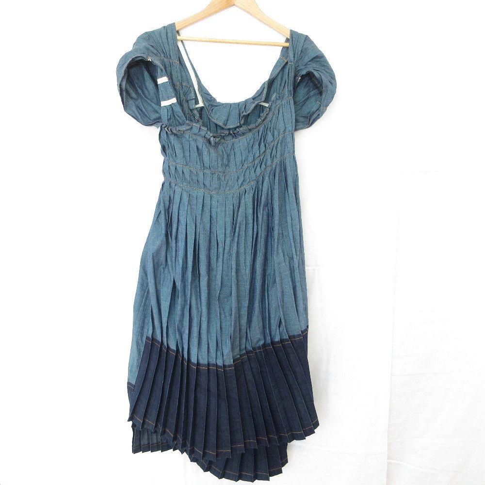 Other tricot COMME des GARCONS Lame Denim Pleated Dress Denim Dresses DUTY FREE for USA