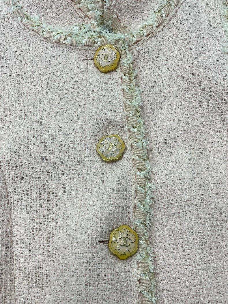 Chanel Pink Tweed Edge Coat - dmc