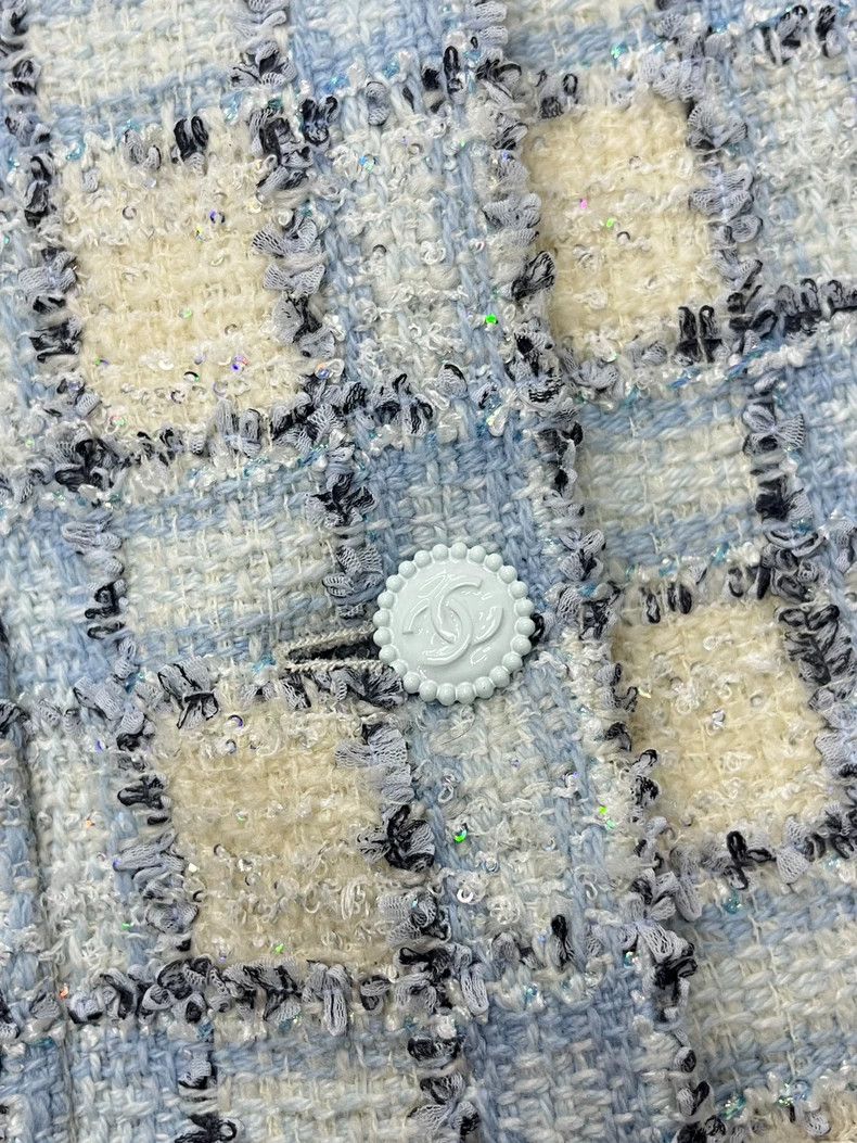 Chanel Chanel 22B Blue White Sequin Coat - dmc Size US M / EU 48-50 / 2 - 2 Thumbnail