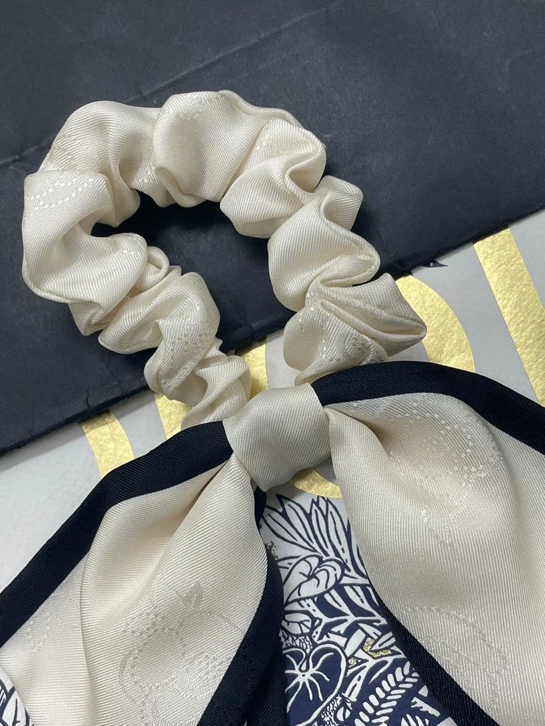 Chanel Chanel White Black Bow Silk Scrunchie - dmc Size ONE SIZE - 3 Thumbnail