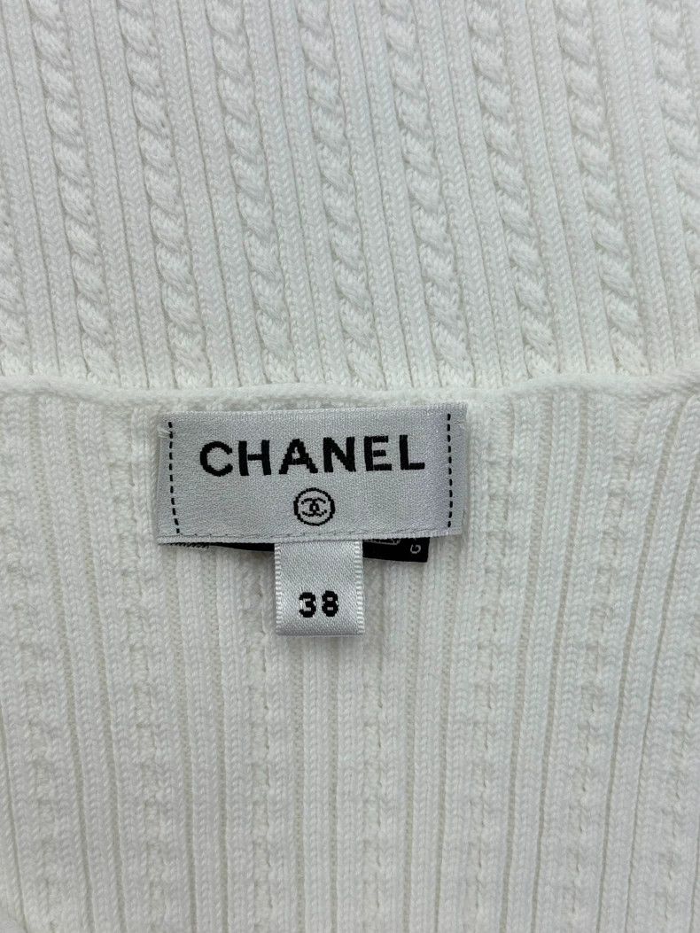 Chanel Chanel White Lion Button Knit Tank Top - dmc Size US M / EU 48-50 / 2 - 4 Thumbnail