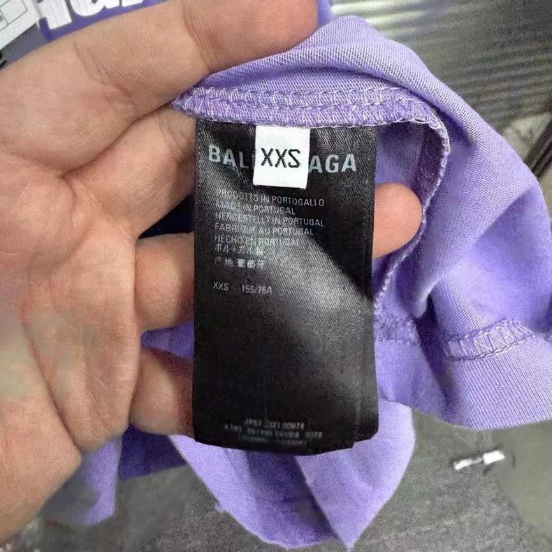 Balenciaga Balenciaga Purple Distressed Short Sleeve - dmc Size US XXS / EU 40 - 4 Thumbnail