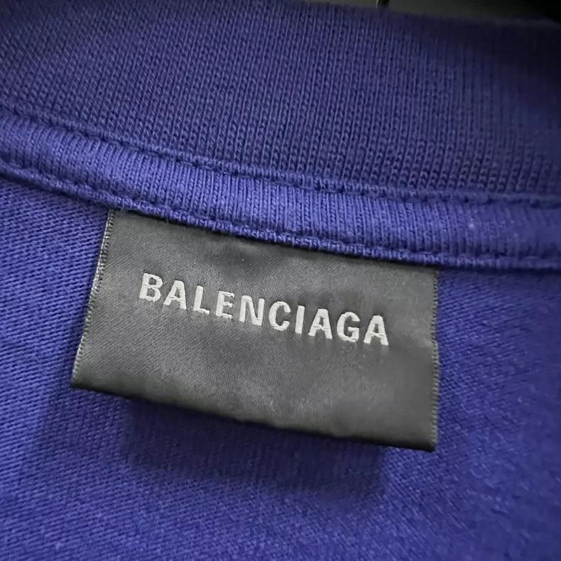 Balenciaga Balenciaga Blue Logo Embroidered T-shirt - dmc Size US S / EU 44-46 / 1 - 3 Thumbnail
