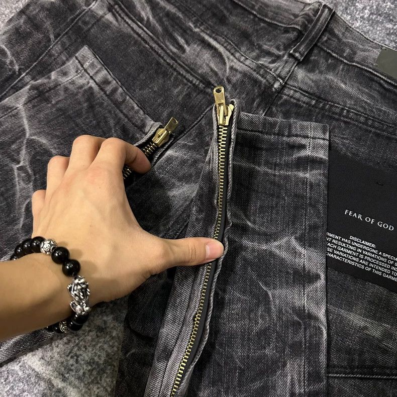 Fear of God Fear of God Black Water Ripple Denim - dmc Size US 33 - 8 Thumbnail