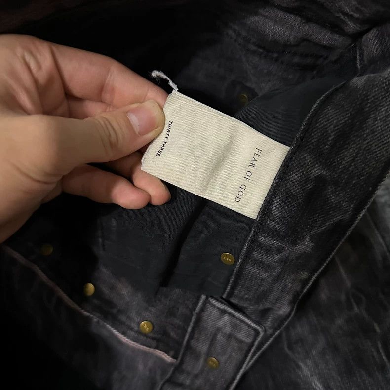 Fear of God Fear of God Black Water Ripple Denim - dmc Size US 33 - 5 Thumbnail