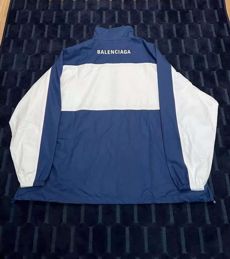 Balenciaga Balenciaga Blue White Windbreaker Jacket Coat - dmc Size US XL / EU 56 / 4 - 2 Thumbnail
