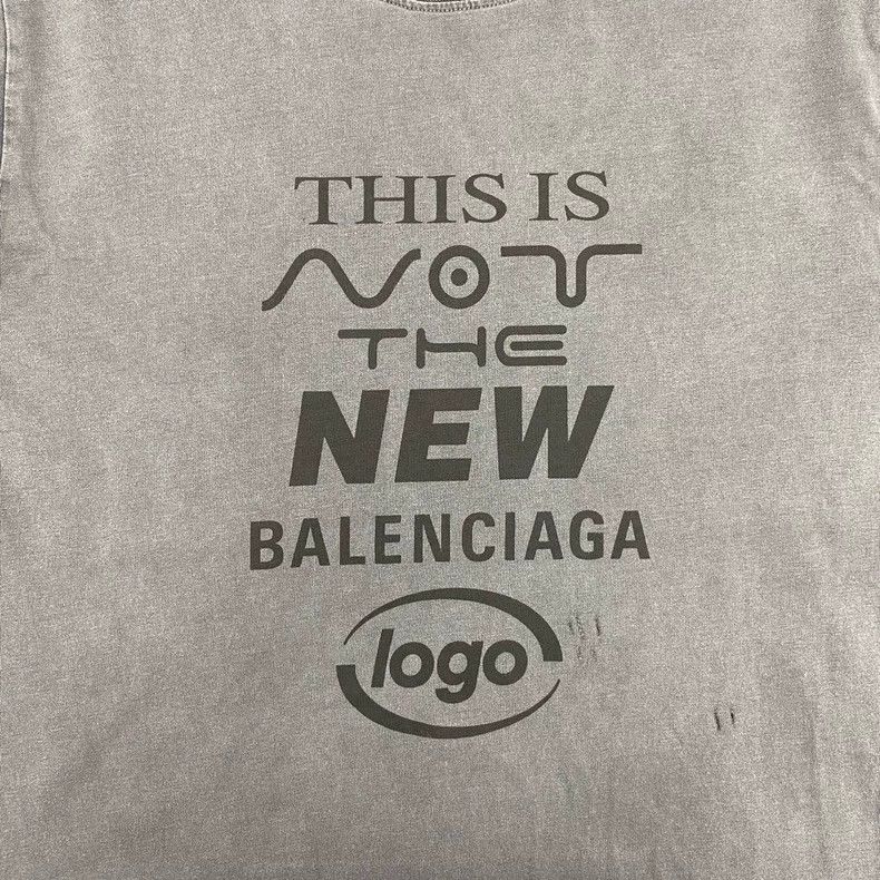 Balenciaga Balenciaga Washed Gray Distressed Slogan Tee - dmc Size US S / EU 44-46 / 1 - 4 Thumbnail