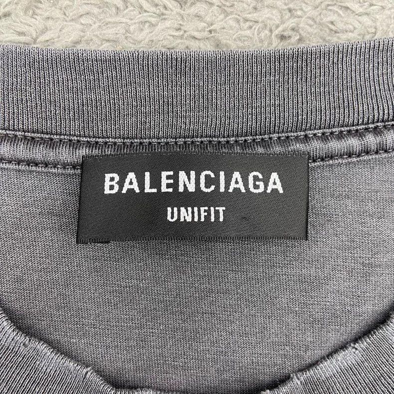 Balenciaga Balenciaga Washed Gray Distressed Slogan Tee - dmc Size US S / EU 44-46 / 1 - 3 Thumbnail