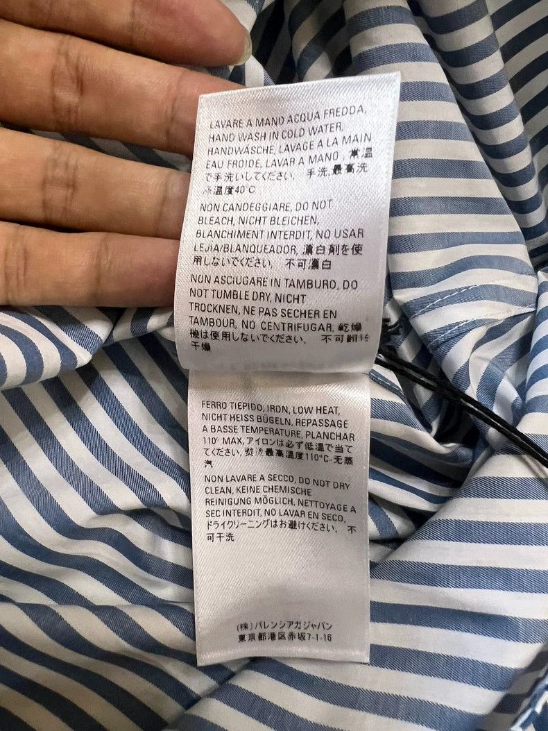 Balenciaga Balenciaga Blue White Check Logo Shirt - dmc Size US XS / EU 42 / 0 - 7 Thumbnail