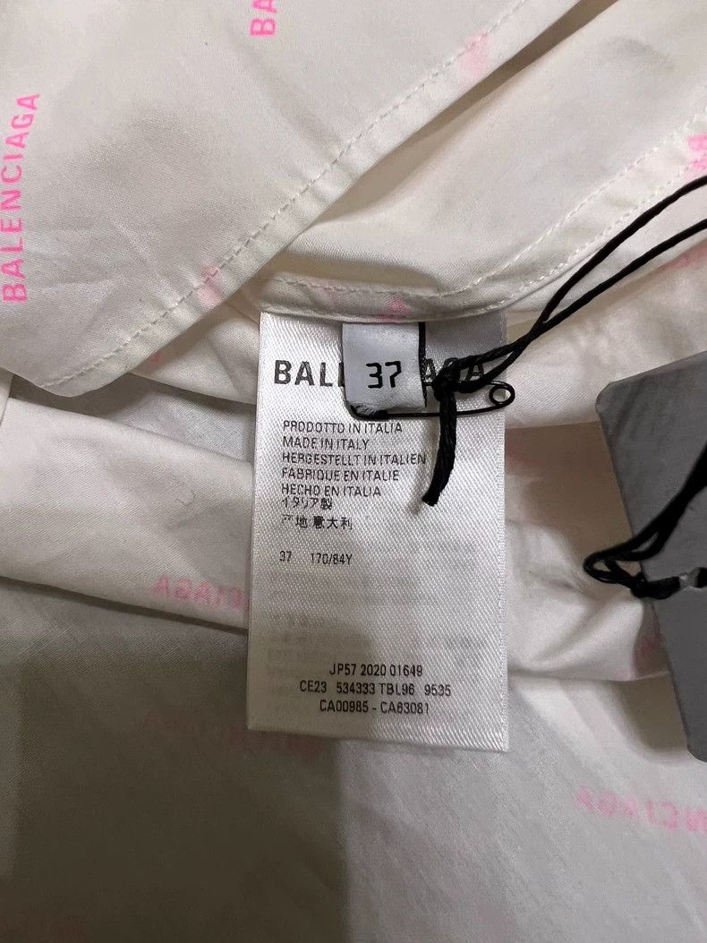 Balenciaga Balenciaga Pink Logo Print Button Shirt - dmc Size US M / EU 48-50 / 2 - 5 Thumbnail