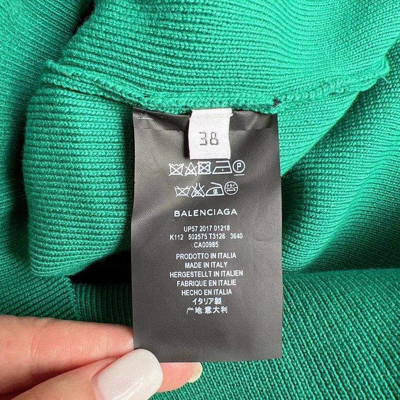 Balenciaga Balenciaga Green Ribbed Knit Top - dmc Size US S / EU 44-46 / 1 - 4 Thumbnail