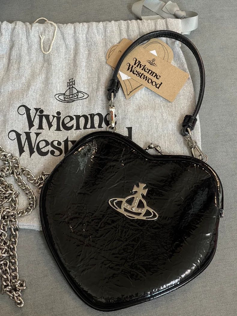 Vivienne Westwood Vivienne Westwood Heart Oil Wax Leather Bag - dmc Size ONE SIZE - 8 Thumbnail