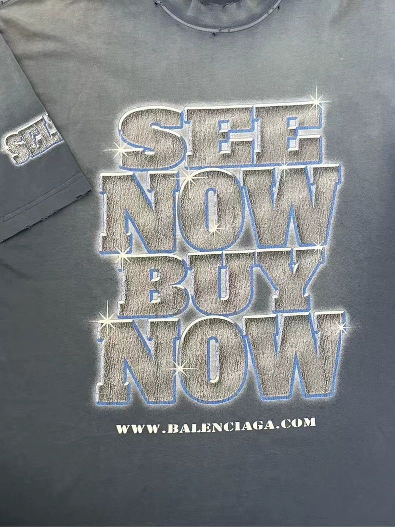 Balenciaga Balenciaga 24FW Distressed Diamond SNBN Tee - dmc Size US S / EU 44-46 / 1 - 4 Thumbnail
