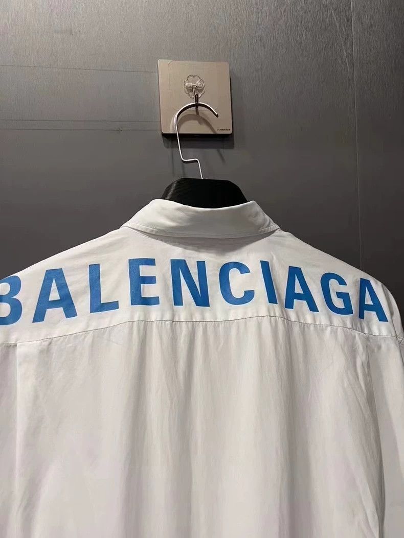 Balenciaga Balenciaga White Back Logo Shirt - dmc Size US M / EU 48-50 / 2 - 2 Thumbnail