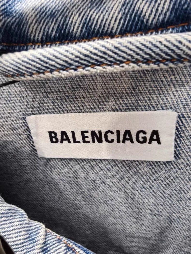 Balenciaga Balenciaga Crystal Logo Denim Jacket - dmc Size US XS / EU 42 / 0 - 4 Thumbnail