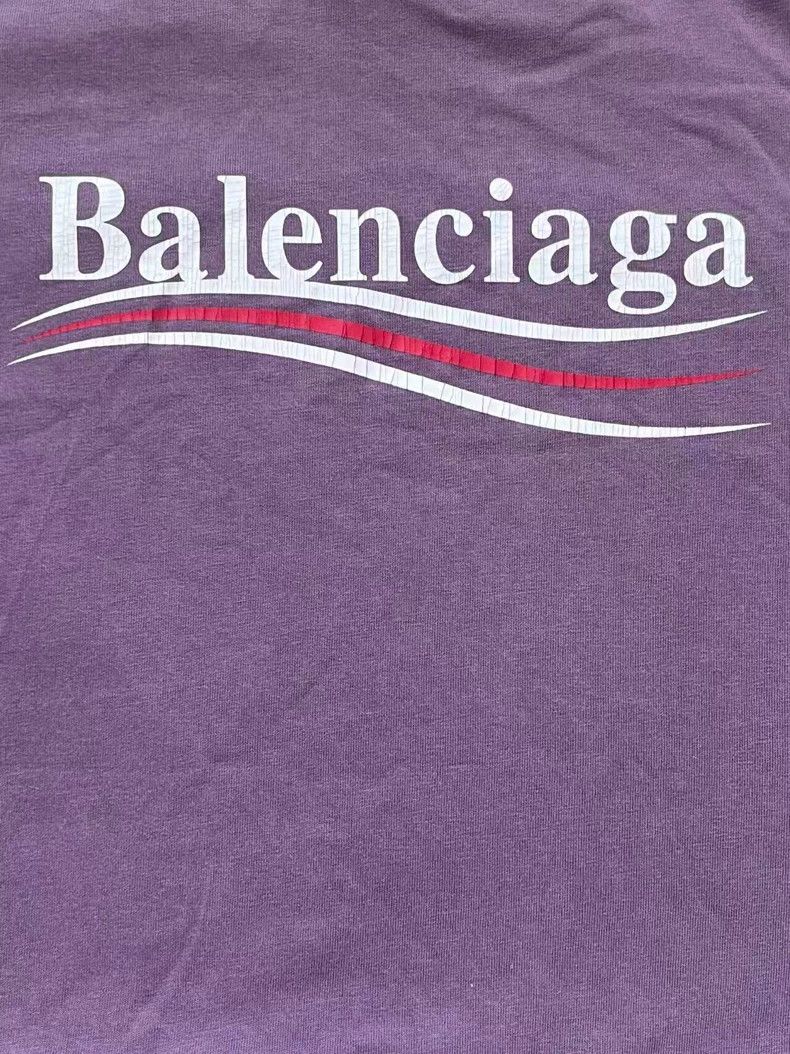 Balenciaga Balenciaga Purple Logo Crew Neck T-Shirt - dmc Size US M / EU 48-50 / 2 - 3 Thumbnail