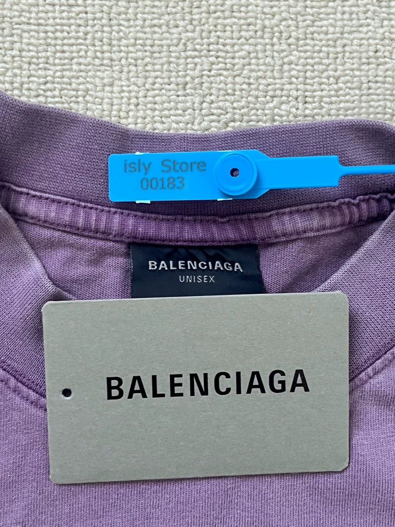 Balenciaga Balenciaga Purple Logo Crew Neck T-Shirt - dmc Size US M / EU 48-50 / 2 - 5 Thumbnail