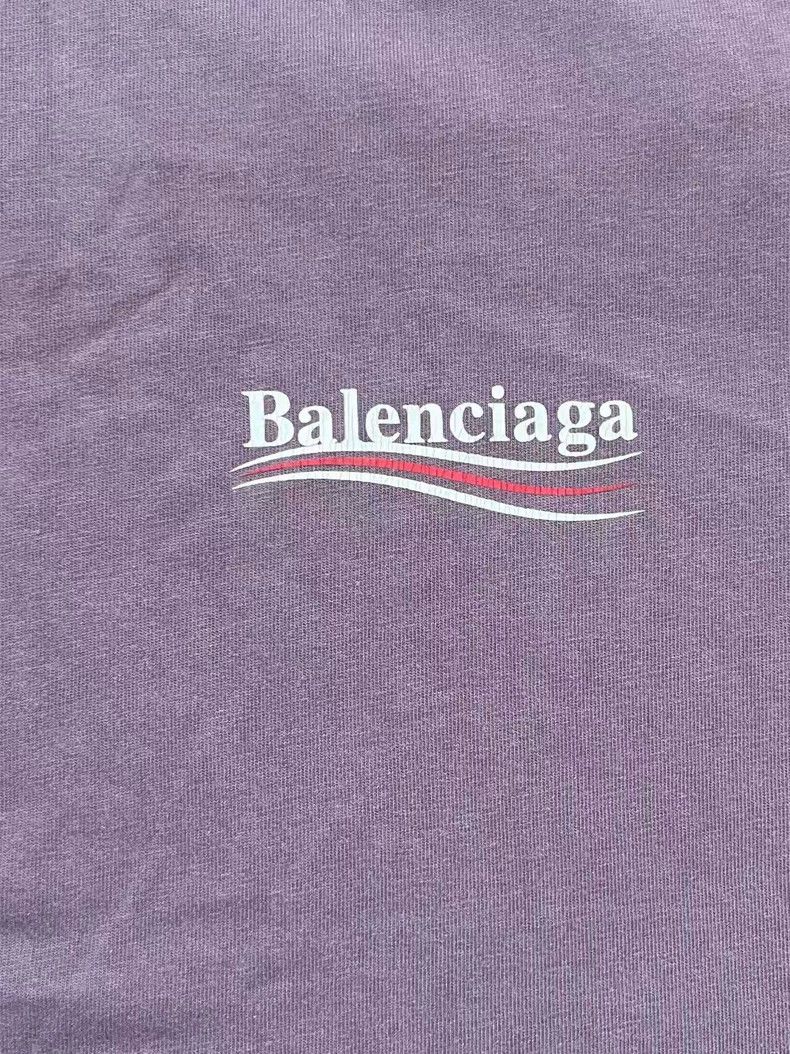 Balenciaga Balenciaga Purple Logo Crew Neck T-Shirt - dmc Size US M / EU 48-50 / 2 - 4 Thumbnail