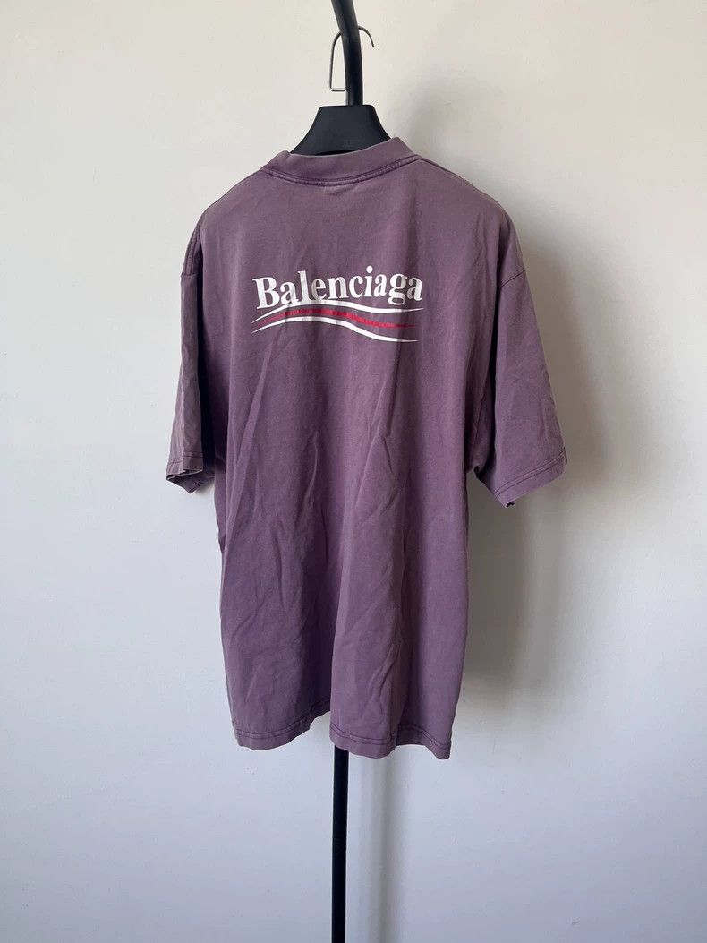 Balenciaga Balenciaga Purple Logo Crew Neck T-Shirt - dmc Size US M / EU 48-50 / 2 - 2 Thumbnail
