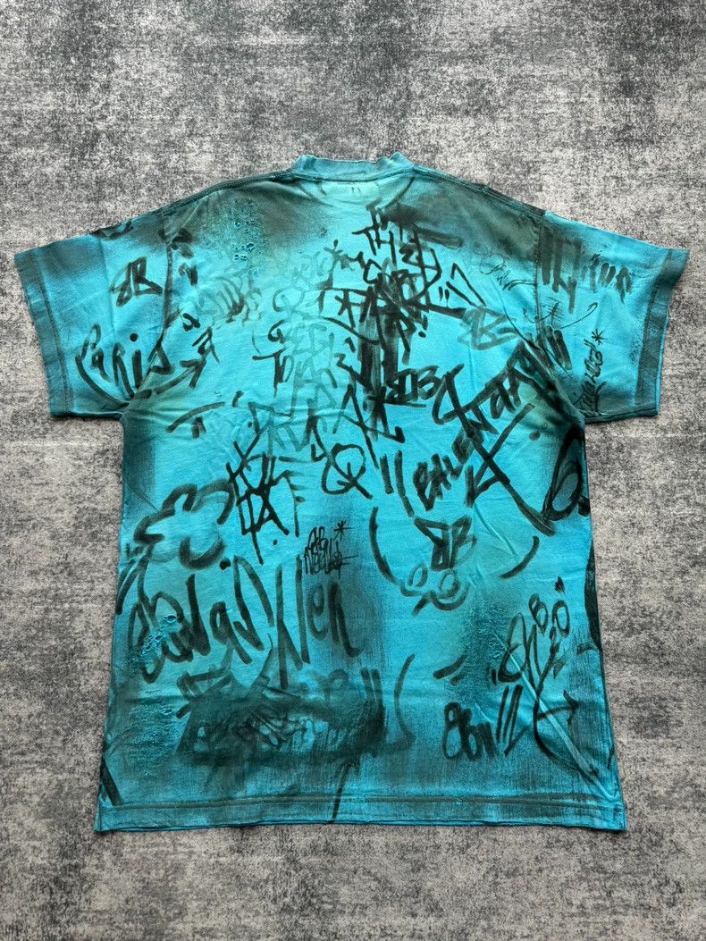 Balenciaga Balenciaga Manchester United Blue Graffiti Tee - dmc Size US XS / EU 42 / 0 - 2 Thumbnail