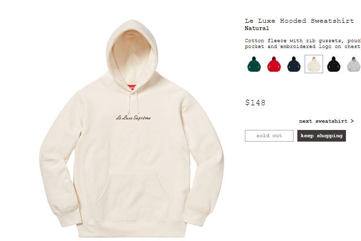 Supreme Supreme Le Luxe Hooded Sweatshirt Natural | Grailed