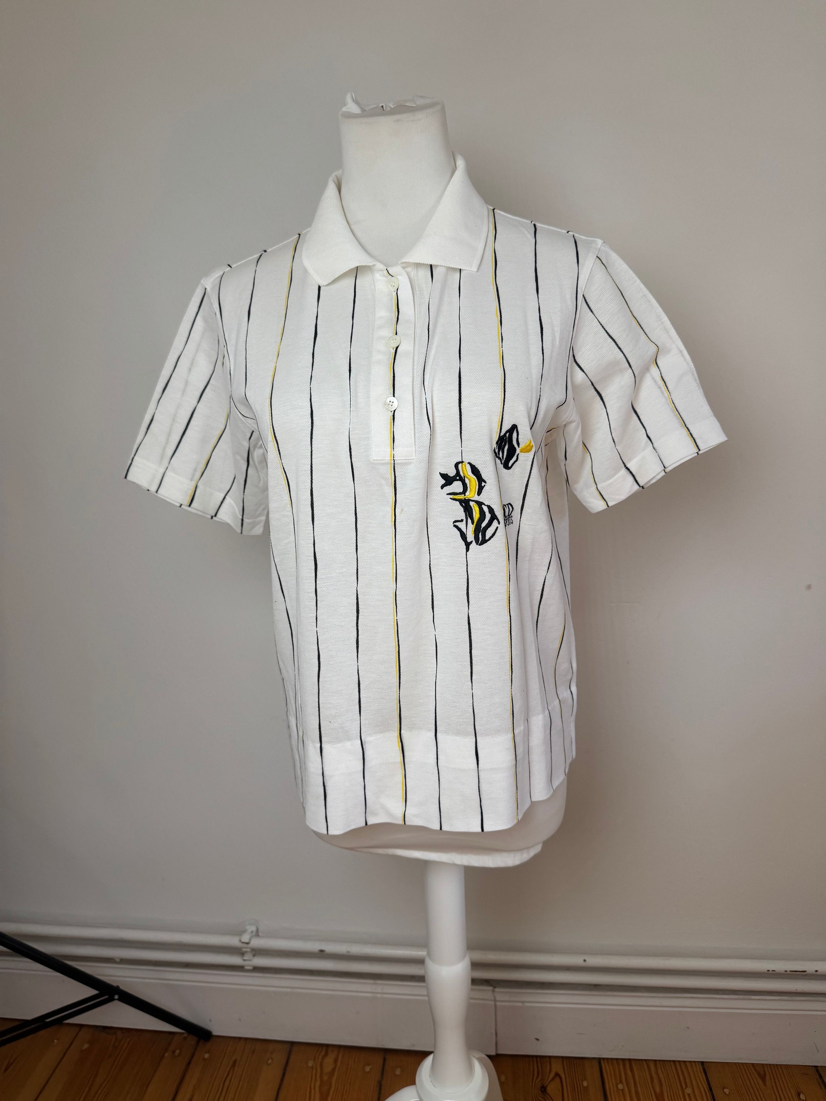 Dior Vintage Striped Polo Shirt Black white Yellow 36/S Size L / US 10 / IT 46 - 7 Thumbnail