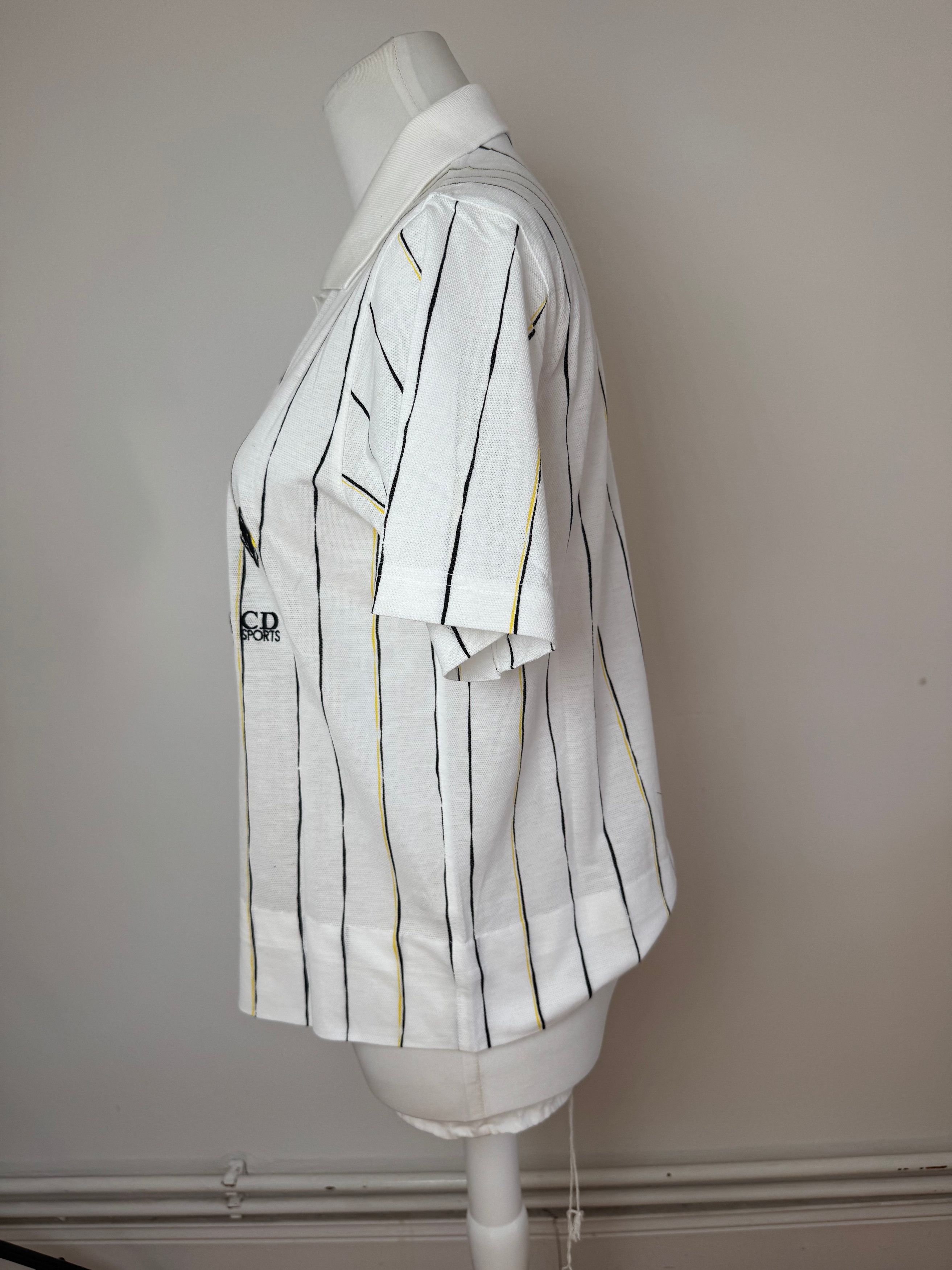 Dior Vintage Striped Polo Shirt Black white Yellow 36/S Size L / US 10 / IT 46 - 2 Thumbnail
