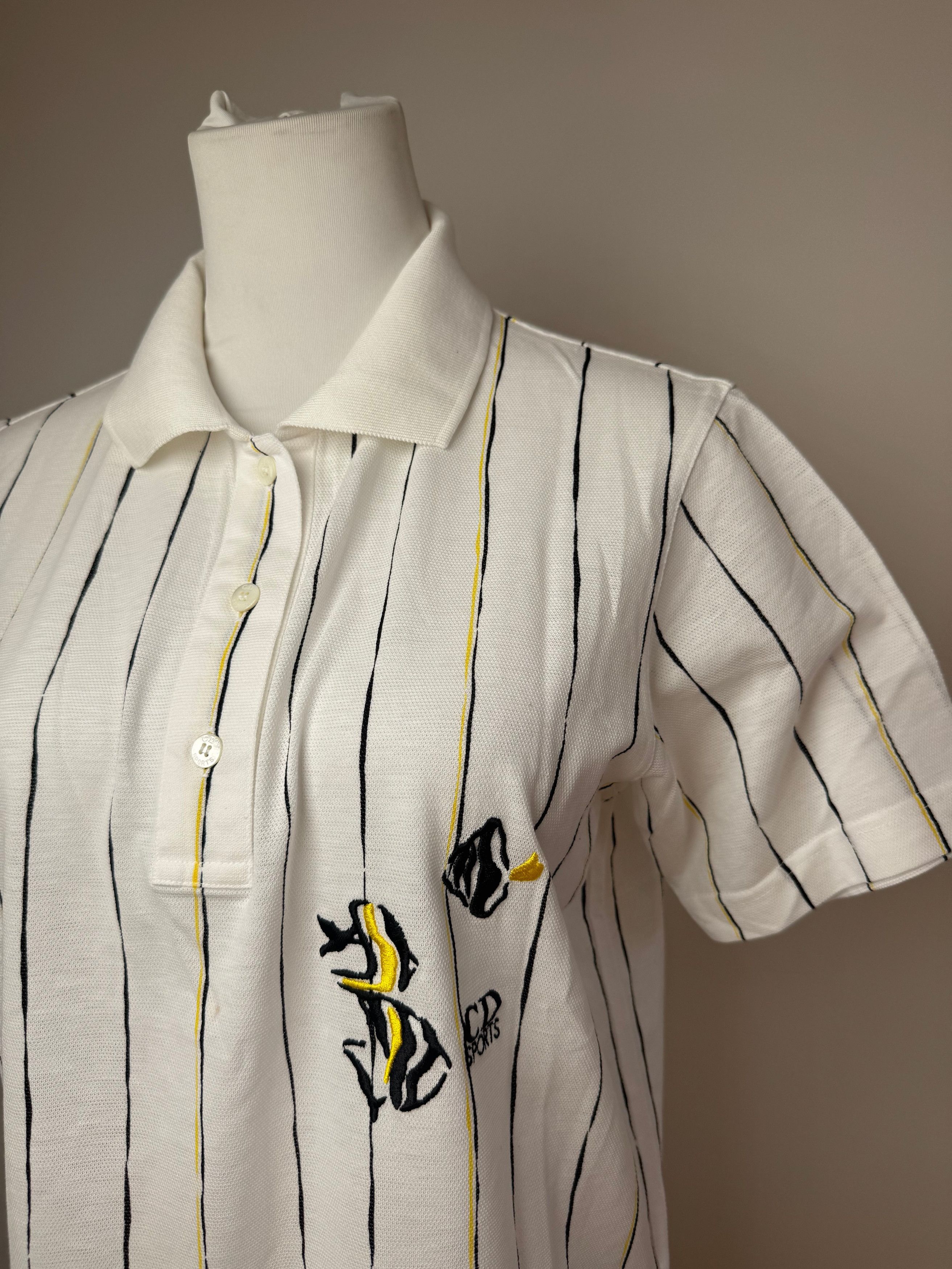 Dior Vintage Striped Polo Shirt Black white Yellow 36/S Size L / US 10 / IT 46 - 15 Thumbnail