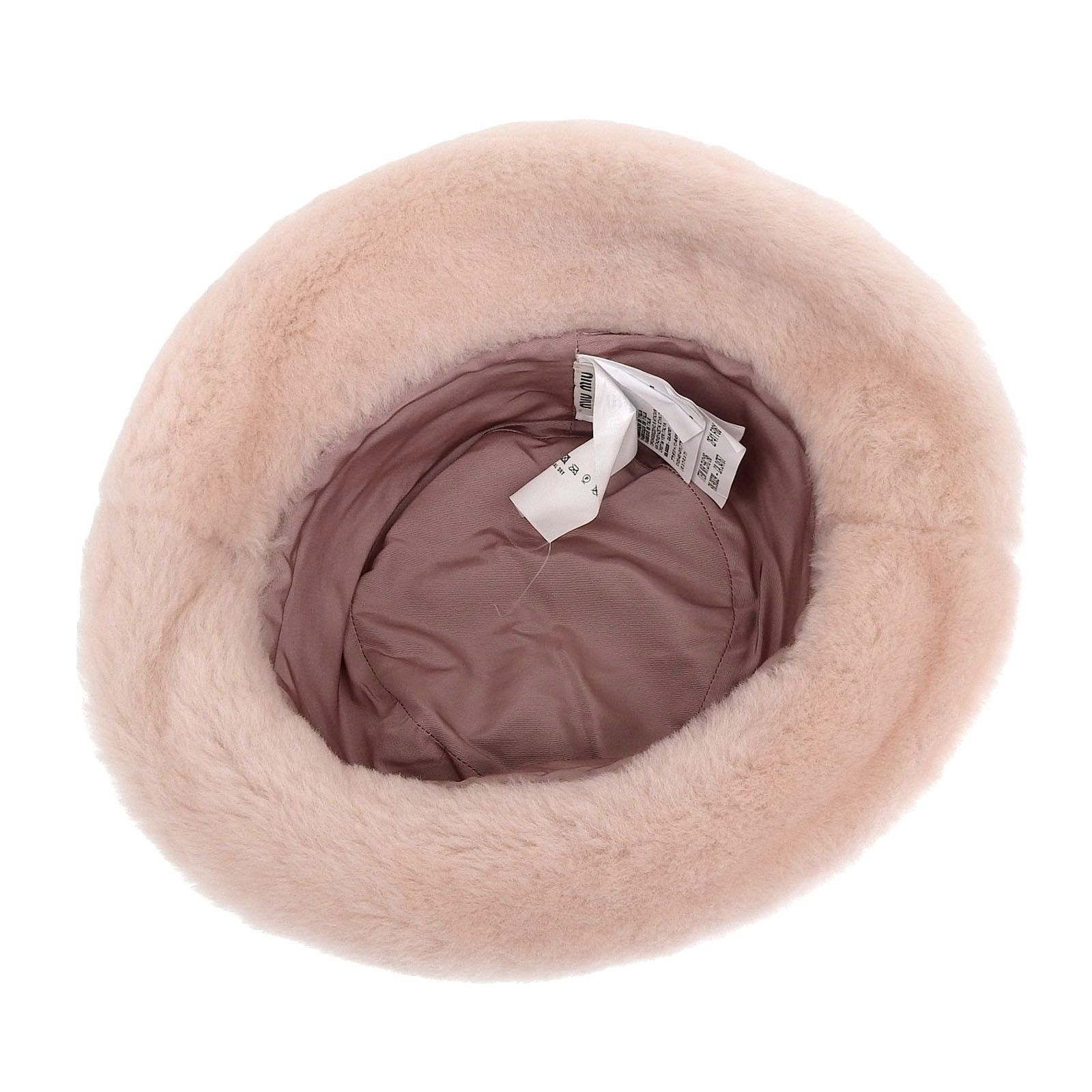 Miu Miu Miu Miu MIUMIU Mouton Shearling Bucket Hat Natural Material Hats 5HC196 DUTY FREE for USA Size ONE SIZE - 5 Thumbnail
