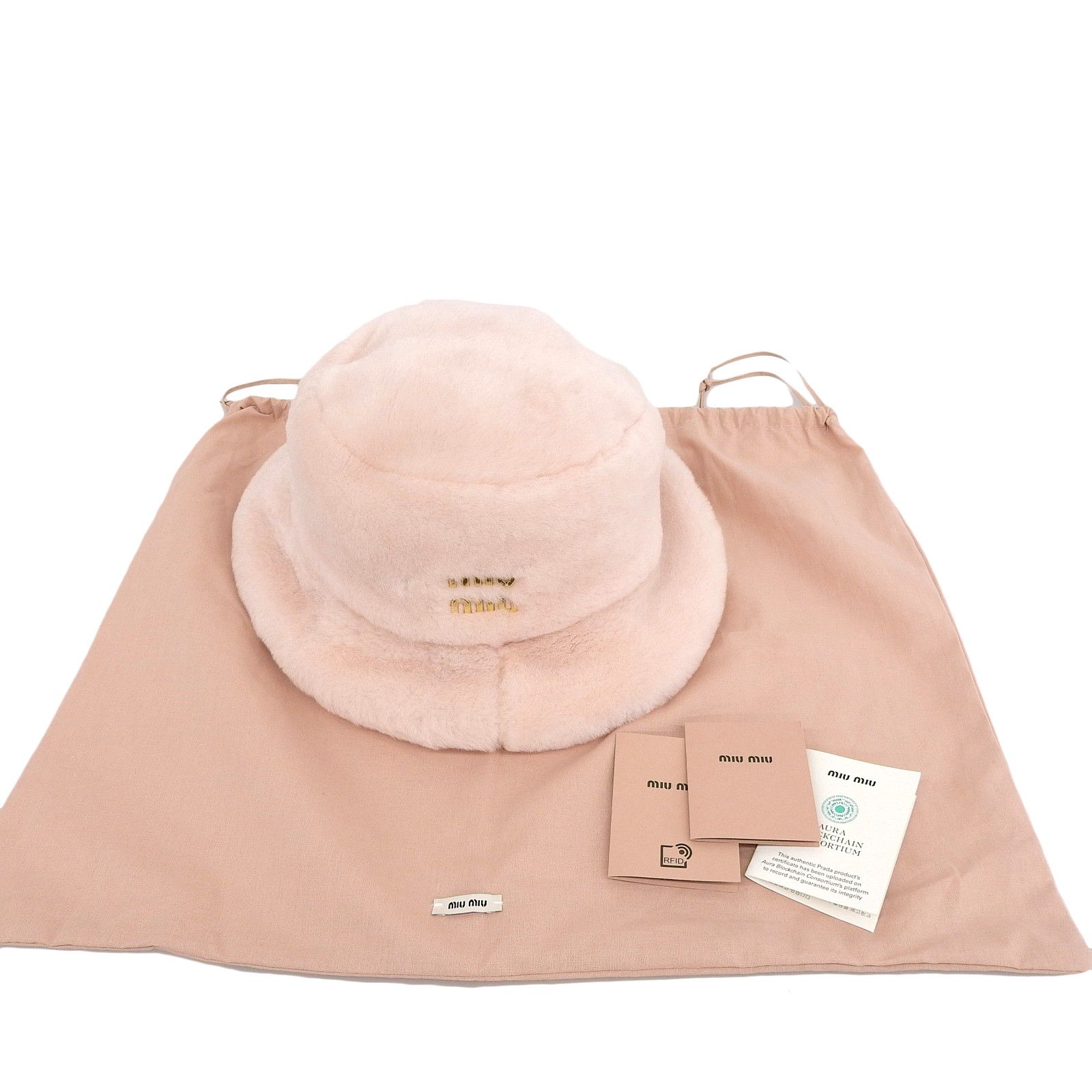 Miu Miu Miu Miu MIUMIU Mouton Shearling Bucket Hat Natural Material Hats 5HC196 DUTY FREE for USA Size ONE SIZE - 2 Thumbnail