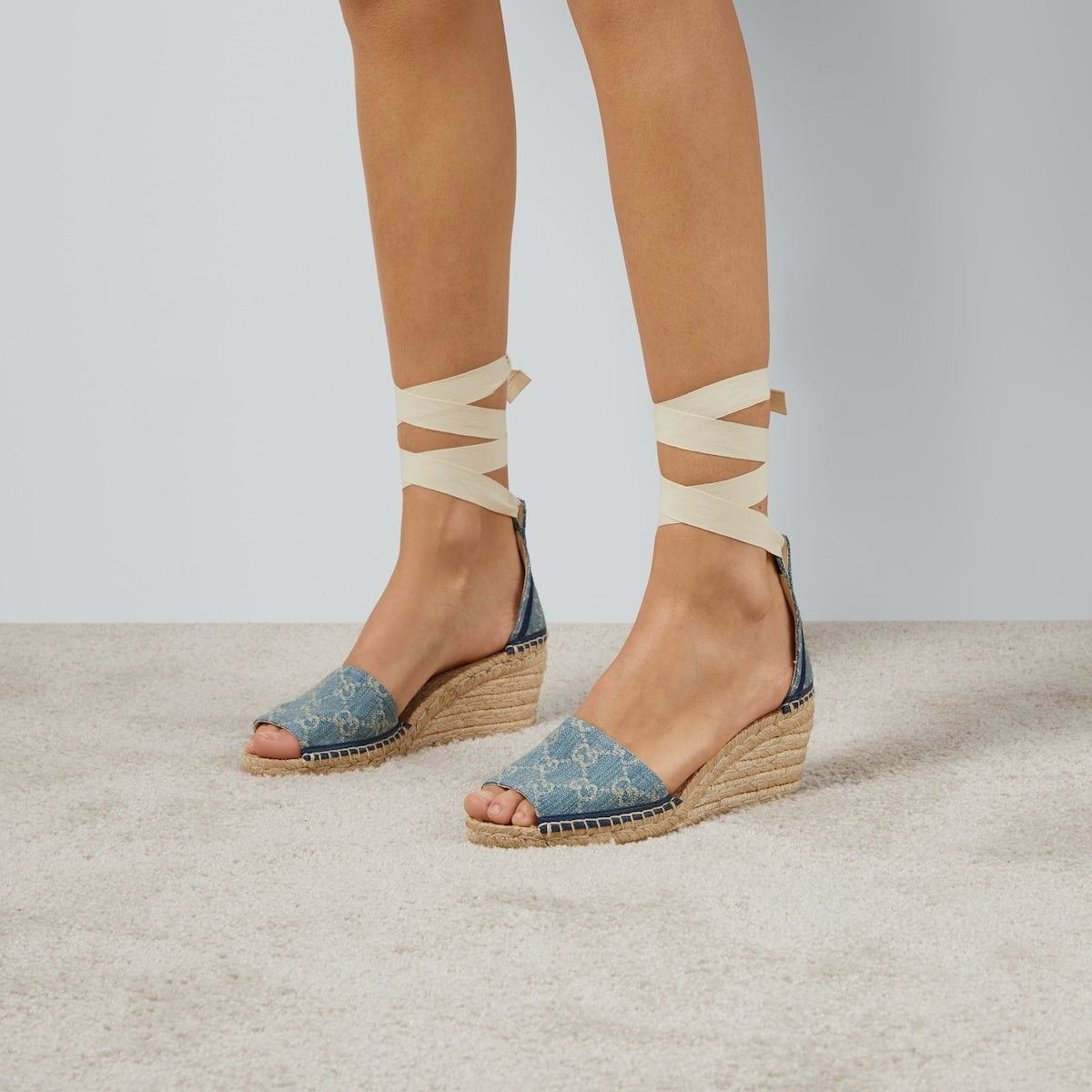 Gucci Gucci GG Denim Platform Espadrilles SIZE 37.5 Size ONE SIZE - 4 Thumbnail