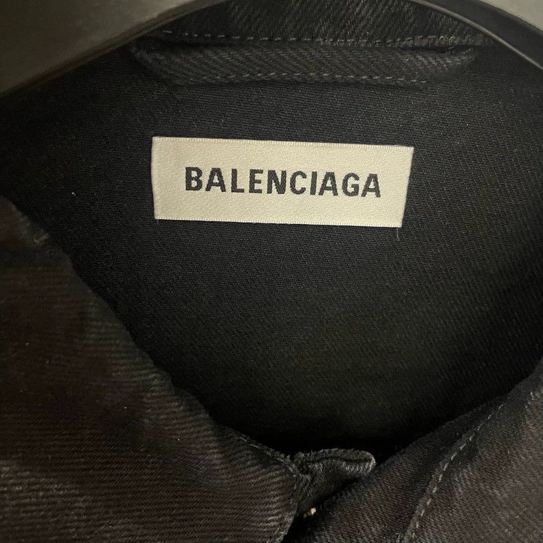 Balenciaga Balenciaga Black Denim Jacket Crystal Logo - dmc Size US S / EU 44-46 / 1 - 3 Thumbnail
