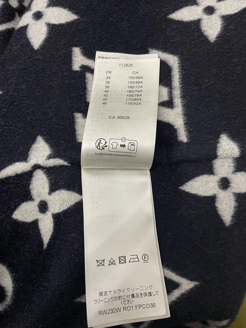 Louis Vuitton Louis Vuitton Blue Wool Monogram Coat - dmc Size US M / EU 48-50 / 2 - 7 Thumbnail