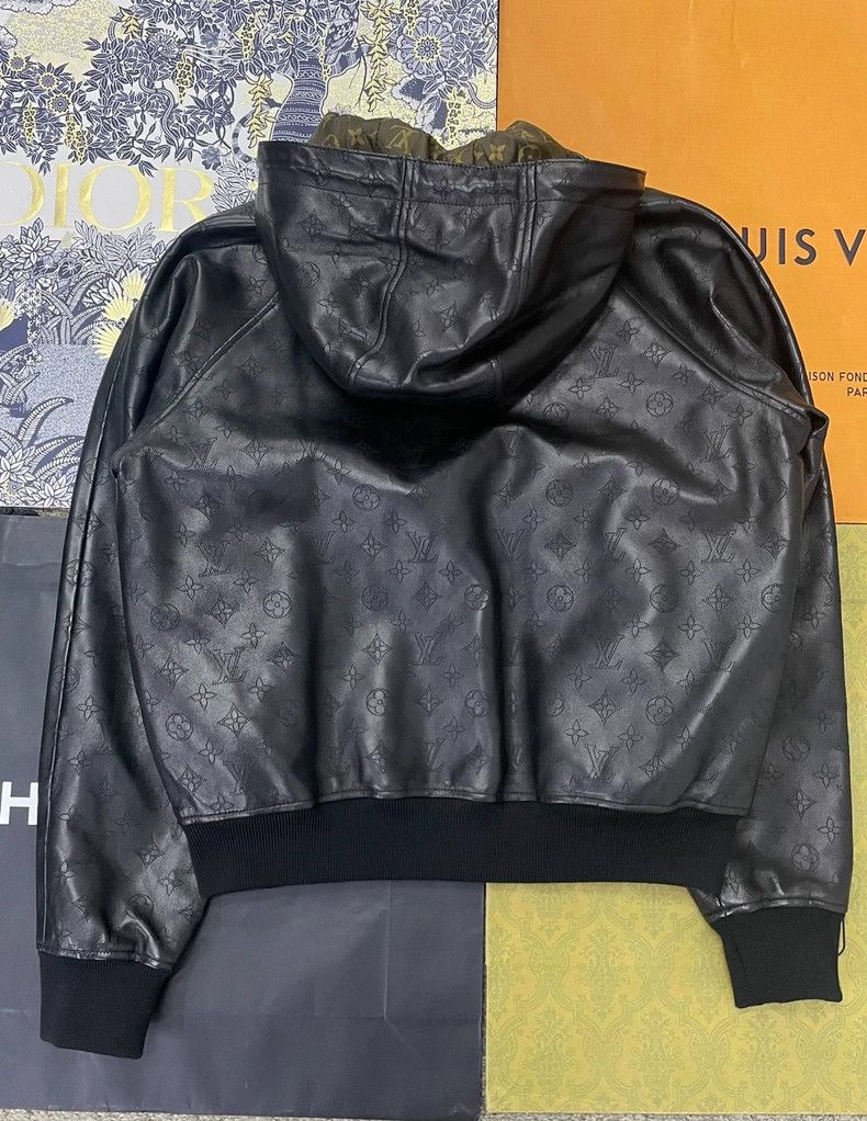 Louis Vuitton Louis Vuitton Black Logo Leather Hooded Jacket - dmc Size US XS / EU 42 / 0 - 3 Thumbnail