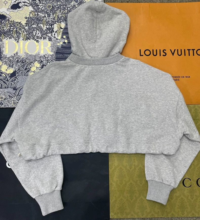 Louis Vuitton Louis Vuitton Gray Globe Cropped Hoodie - dmc Size US XS / EU 42 / 0 - 3 Thumbnail