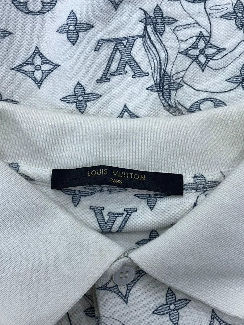 Louis Vuitton Louis Vuitton White Logo Animal Print Polo - dmc Size US XS / EU 42 / 0 - 4 Thumbnail