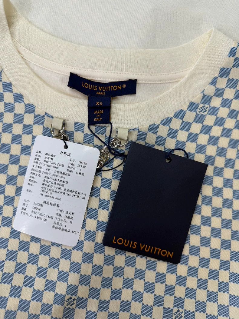 Louis Vuitton Louis Vuitton Blue White Checker Chain T-shirt - dmc Size US XS / EU 42 / 0 - 4 Thumbnail