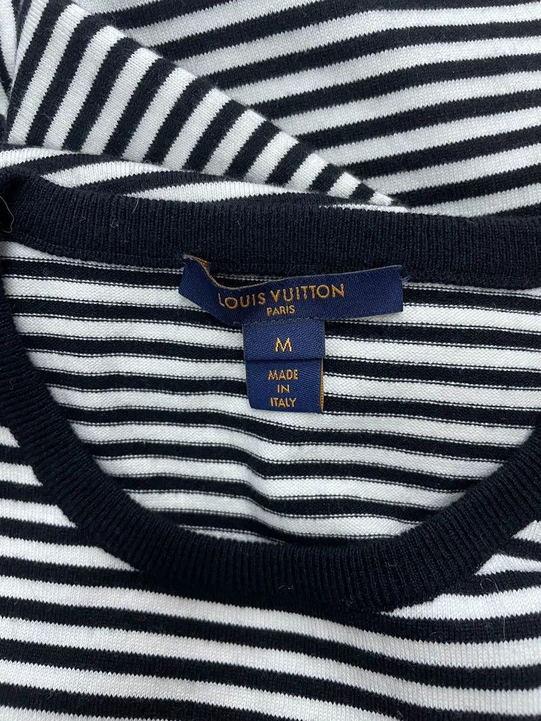 Louis Vuitton LV Black White Stripe Cashmere Top - dmc Size US M / EU 48-50 / 2 - 4 Thumbnail