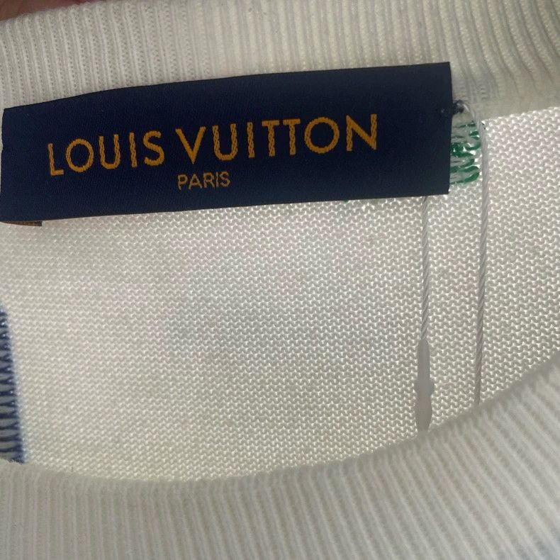 Louis Vuitton Louis Vuitton White Knit Printed Tee - dmc Size US XL / EU 56 / 4 - 4 Thumbnail