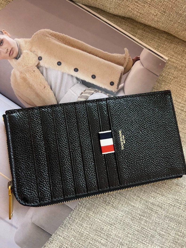 Thom Browne Thom Browne Leather Card Holder - dmc Size ONE SIZE - 6 Thumbnail