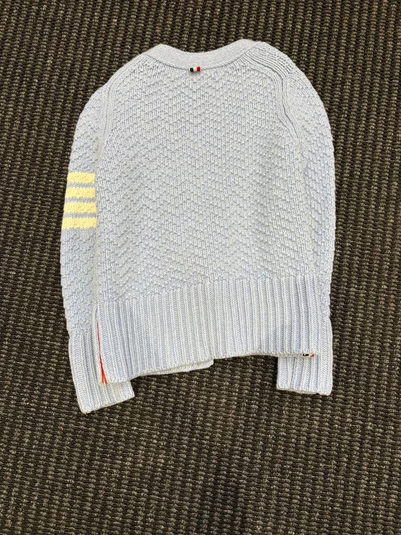 Thom Browne Thom Browne Blue Arm Stripe Wool Cardigan - dmc Size US S / EU 44-46 / 1 - 2 Thumbnail