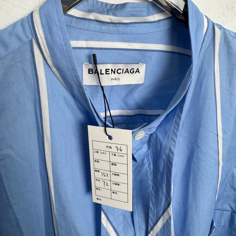 Balenciaga Balenciaga Blue Stripe Shirt 36 - dmc Size US S / EU 44-46 / 1 - 2 Thumbnail