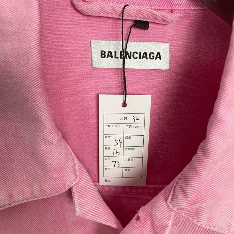 Balenciaga Balenciaga Pink Logo Denim Jacket - dmc Size US S / EU 44-46 / 1 - 2 Thumbnail
