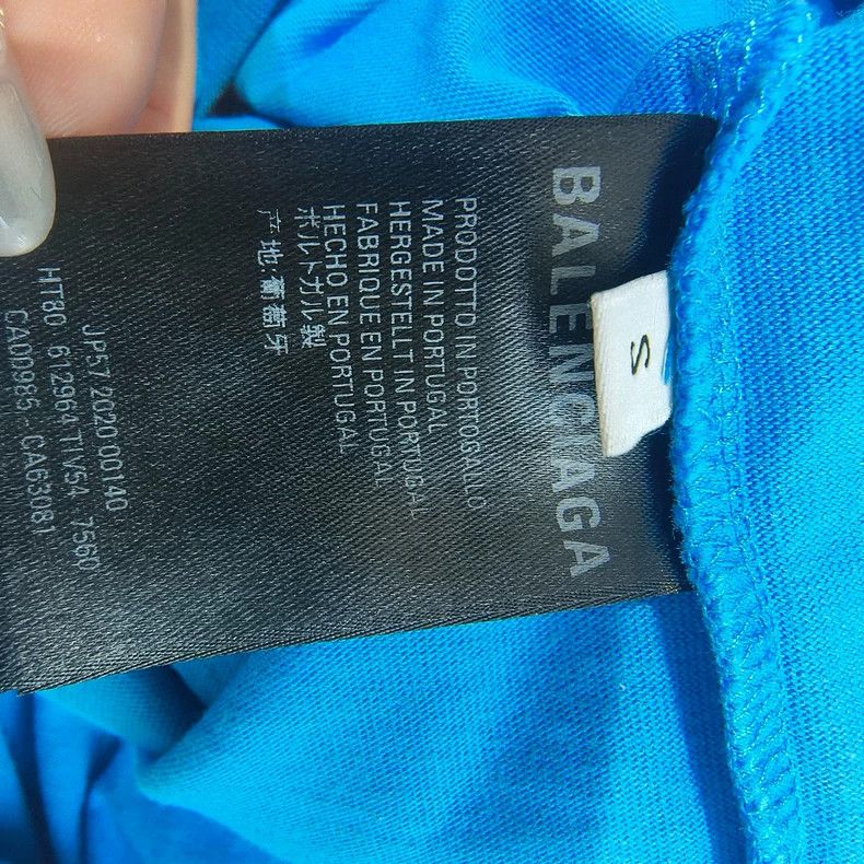 Balenciaga Balenciaga Blue Crew Neck T-Shirt - dmc Size US S / EU 44-46 / 1 - 4 Thumbnail